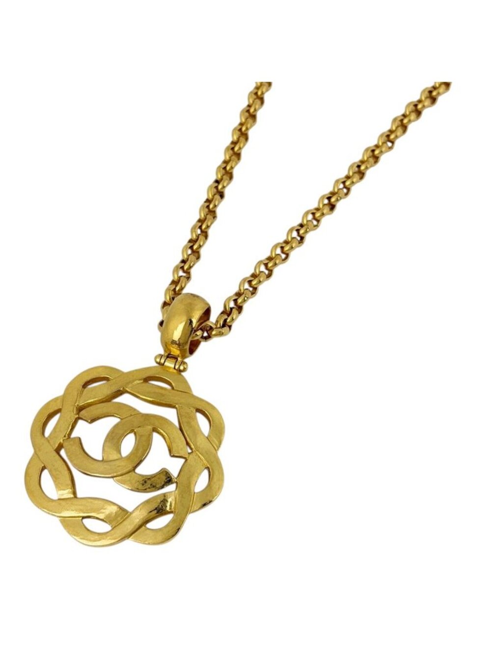 Chanel Necklace CC Logo Gold Plated